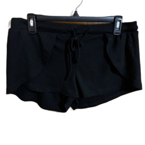 Hot Kiss Black Lounge Shorts with Drawstring SOFT - Picture 1 of 10